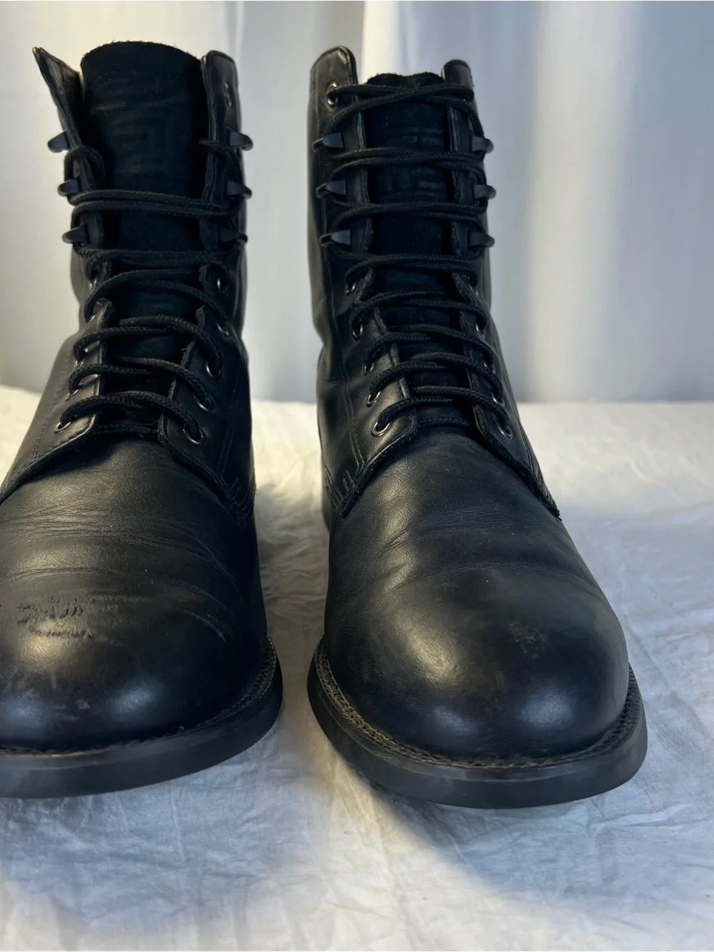 Ariat Heritage Lacers Black Leather 8’’ Boots Men’s Paddock Western 32502 sz8.5